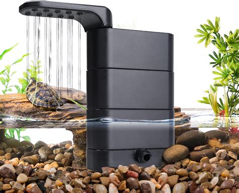 hygger 580L/H Turtle Aquarium Filter with 2 Sponges & Bio Balls, 3-in-1 ...