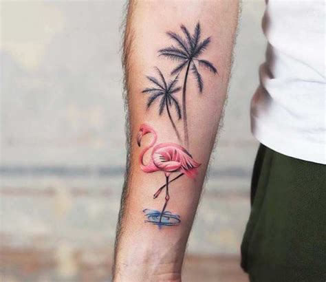 Tree Tattoo - Photo - Flamingo and palm trees tattoo by Jefree Naderali - TattooViral.com | Your ...