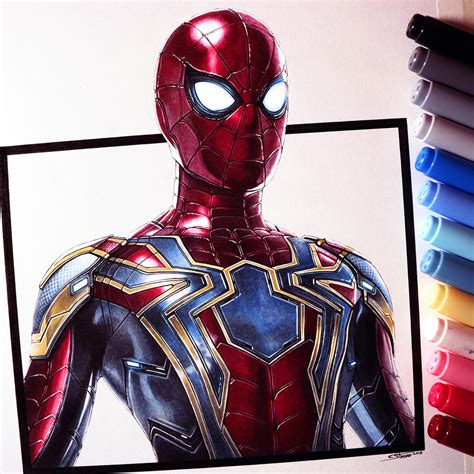 Spider-Man Drawing - Iron Spider Suit by LethalChris on DeviantArt