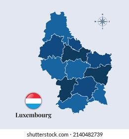 Luxembourg Vector Map Flag Flag Map Stock Vector (Royalty Free ...