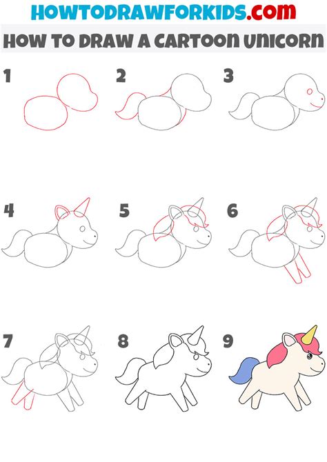 How to Draw a Cartoon Unicorn - Easy Drawing Tutorial For Kids