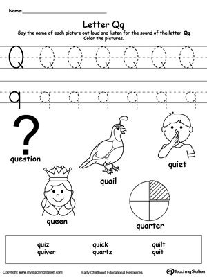 *FREE* Words Starting With Letter Q | MyTeachingStation.com