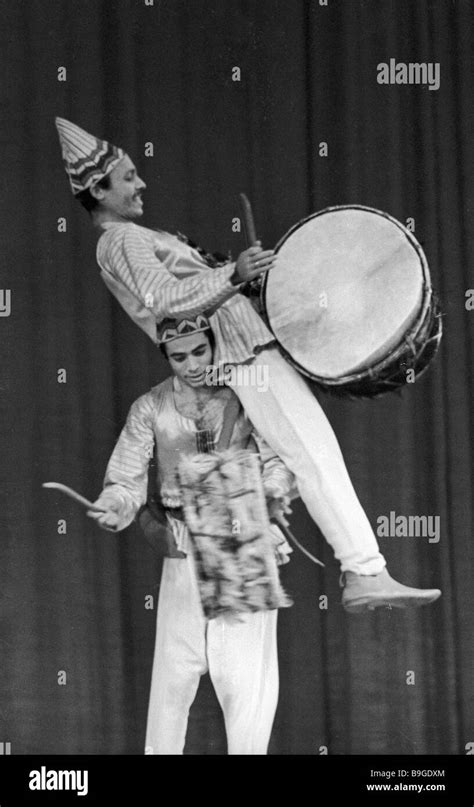 An Egyptian folk dance company performs in a Moscow theatre A drummer ...