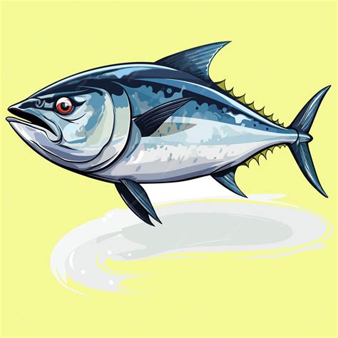 Premium Vector | Cute Tuna Fish Cartoon Vector Art Illustration Design