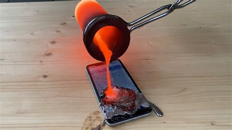 Lava on iPhone 12! See what happens molten lava pours over an iPhone ...