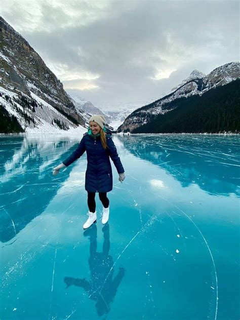 Skating On A Frozen Lake In The Canadian Rockies - SnowBrains