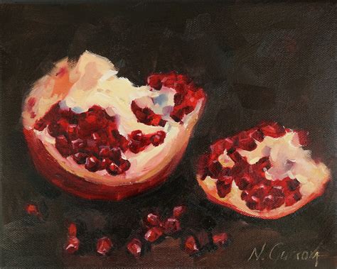 Pomegranate Fruit Still Life Painting on Canvas for Kitchen - Etsy Canada