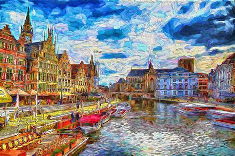 Ghent Belgium Painting by Nenad Vasic | Fine Art America