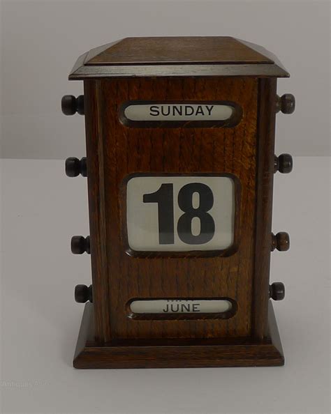 Antiques Atlas - Antique English Oak Perpetual Desk Calendar C.1900 ...