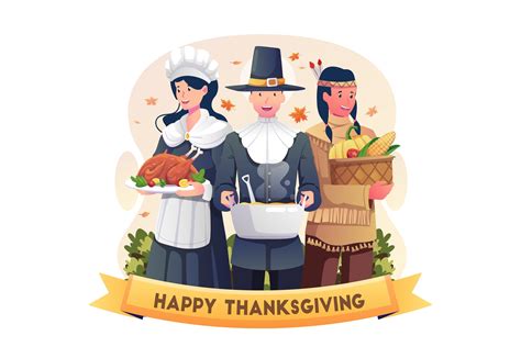 Thanksgiving Pilgrims Illustration Graphic by agnyhasyastudio ...