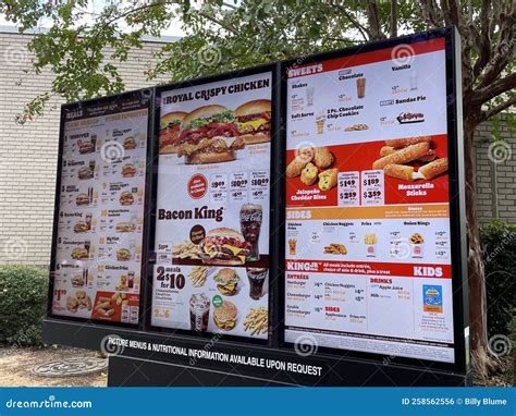 Grocery Store Burger King Drive Thru Menu Side View Editorial Photo ...