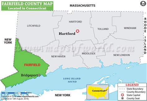 Fairfield County Map, Connecticut