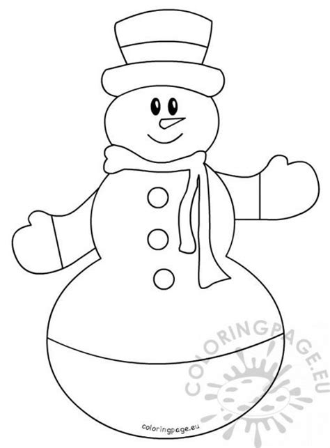 Childrens coloring pages Snowman with hat and scarf | Coloring Page