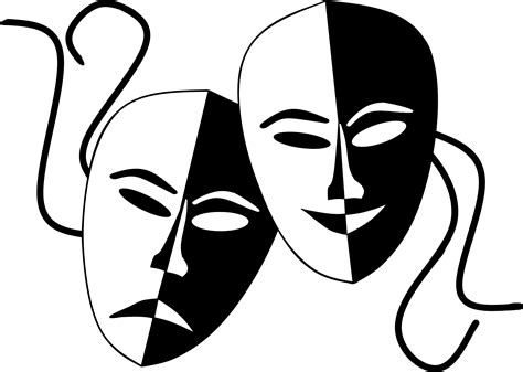 Clipart - Tragedy And Comedy Theater Masks