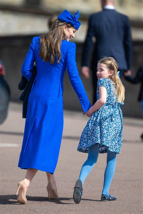 Kate Middleton and Princess Charlotte Matched in Bright Blue for Easter ...