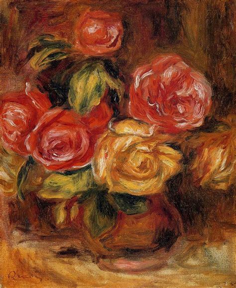 Roses in a Vase, c.1895 - Pierre-Auguste Renoir - WikiArt.org