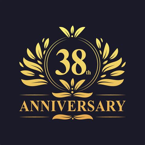 38th Anniversary Design, luxurious golden color 38 years Anniversary logo. 2056159 Vector Art at ...