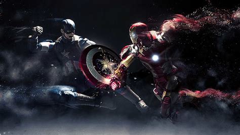 HD wallpaper: Captain America, Iron Man, Fight, Fan art, HD | Wallpaper ...