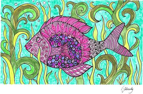 Pink Fish Painting by Pamela Leahy - Pixels