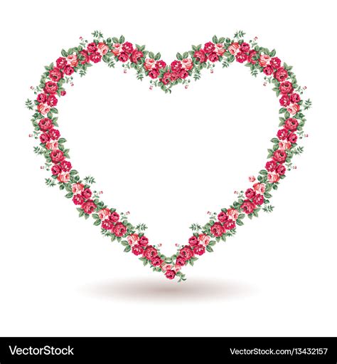 Rose frame with shabchic roses Royalty Free Vector Image