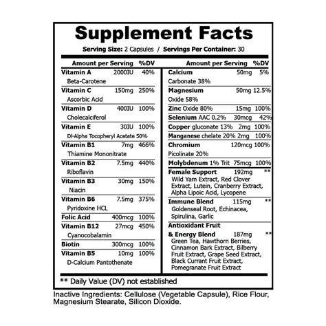 Women’s Multivitamin - Over 40 Active Ingredients - 60 Caps - TerraForm ...