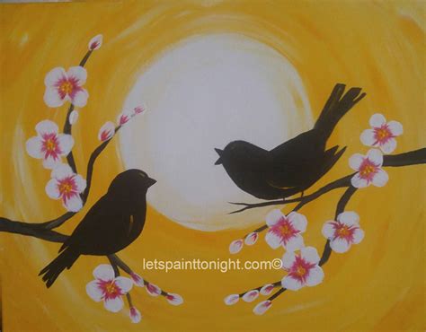 Bird song Simple acrylic painting on canvas | Bird paintings on canvas ...