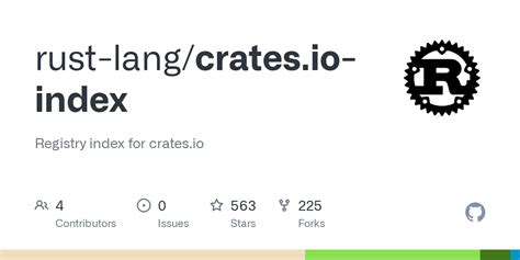 GitHub - rust-lang/crates.io-index: Registry index for crates.io