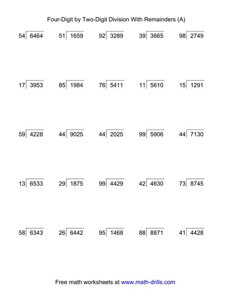 Division Answers With Remainders