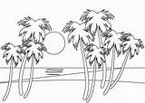 Puesta De Sol Y Palmera Para Colorear Imprimir E Dibujar –ColoringOnlyCom sketch template