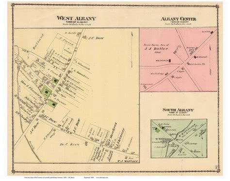 West Albany, Albany Center, and South Albany Villages, Vermont 1878 Old ...