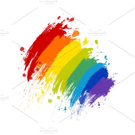 Rainbow paint splash with texture | Custom-Designed Graphic Objects ...