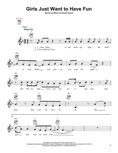 Girls Just Want To Have Fun | Sheet Music Direct