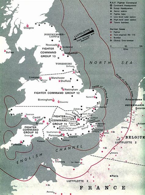 Battle of Britain - map | Battle of britain, Wwii maps, Map of britain