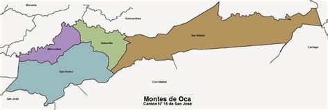 MAPAS DE: Montes de Oca. Canton N° 15 de San Jose