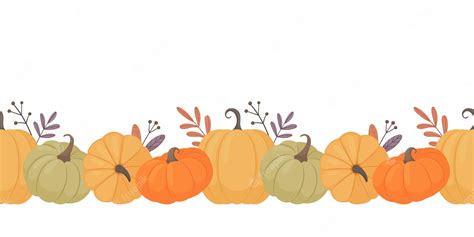 Fall Leaves And Pumpkins Border