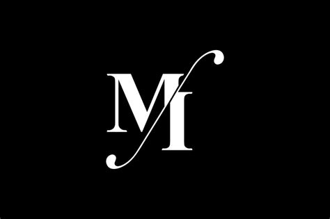 MI Monogram Logo design By Vectorseller | TheHungryJPEG.com