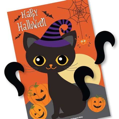 Pin the Tail on the Halloween Cat party game DIY party game | Etsy in 2021 | Diy party games ...