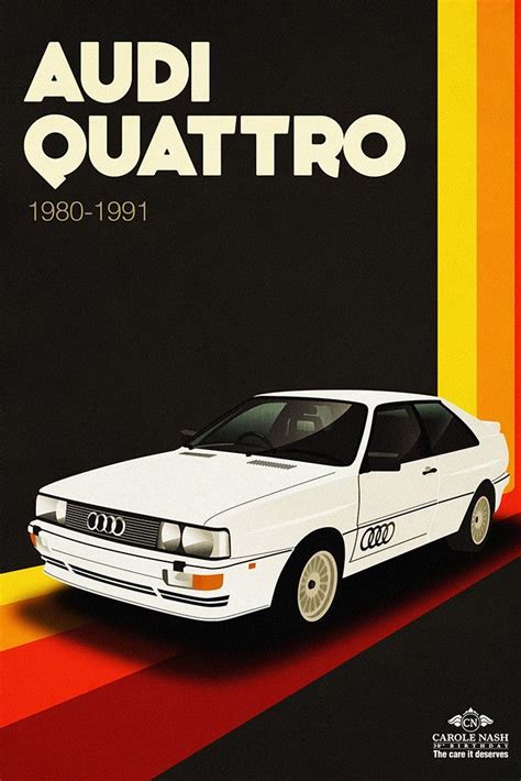 Audi Quattro Classic Car Art Poster | Vintage car posters, Audi quattro, Classic car art