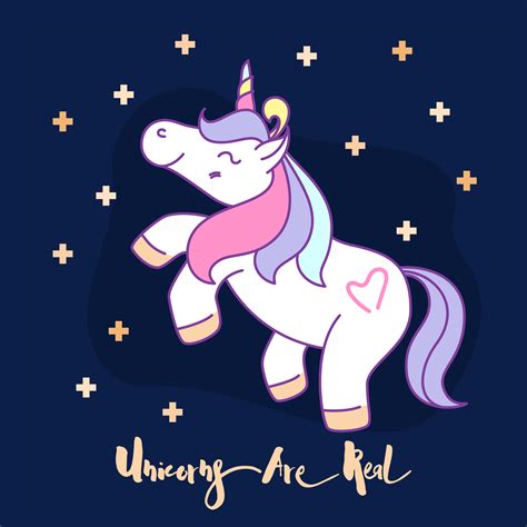 Little funny unicorn cartoon character illustration design. Vector illustration 658392 Vector ...