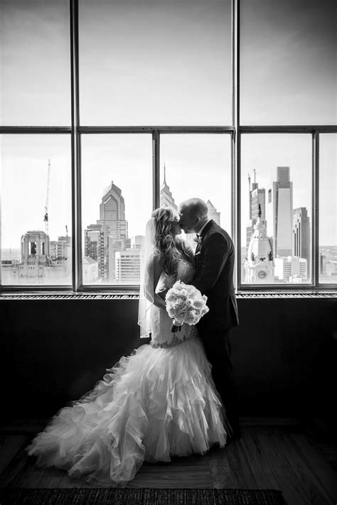 Bride and Groom at Loews Hotel with Philadelphia City Hall by Krista ...