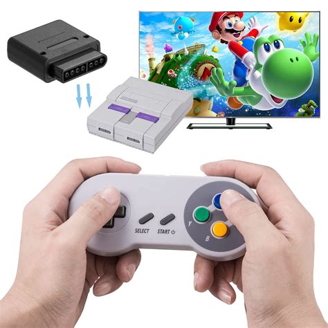 Snapklik.com : 2 Pack SNES Wireless Controller, 24GHz Rechargeable Remote Wireless Super Classic ...