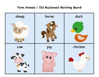 Farm Animals / Old MacDonald Matching Board! by Speech FUN with Littles