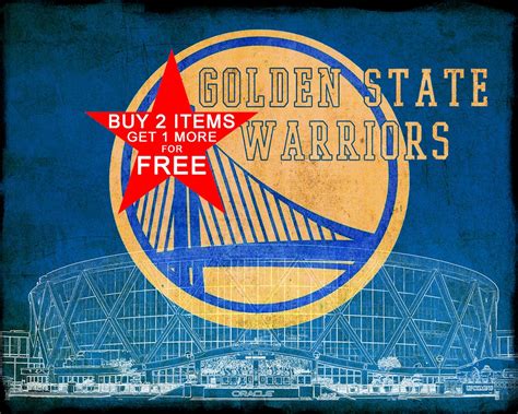 Golden State Warriors Poster Basketball Decor Man Cave