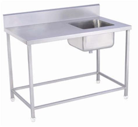 Stainless Steel Polished Sink Work Table, Sink Shape: Rectangle, Number ...