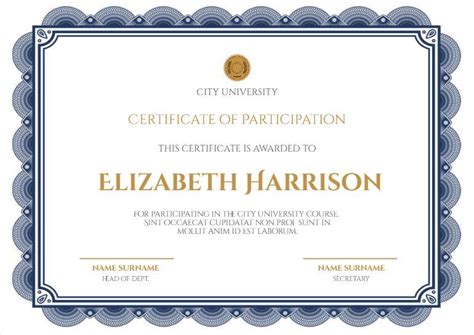 Certificate Of Merit Template