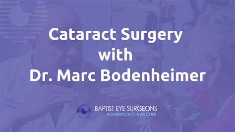 Cataract Surgery with Dr. Marc Bodenheimer | Dr. Marc Bodenheimer ...