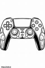 Ps5 controller coloring page sketch template