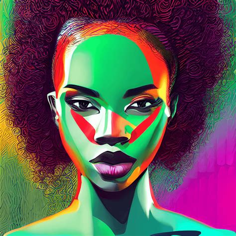 Vibrant Detailed 3D Portraits of Black Women with Curly Hair in Africa Flag Colors · Creative ...