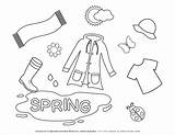 Spring  Coloring Page Season Clothes Planerium sketch template