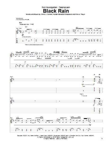 Soundgarden "Black Rain" Sheet Music Notes | Download Printable PDF ...